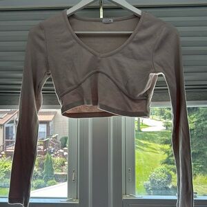 Garage tan crop top. Size medium.